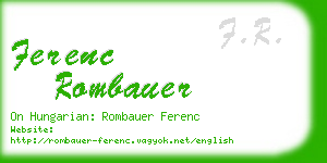ferenc rombauer business card